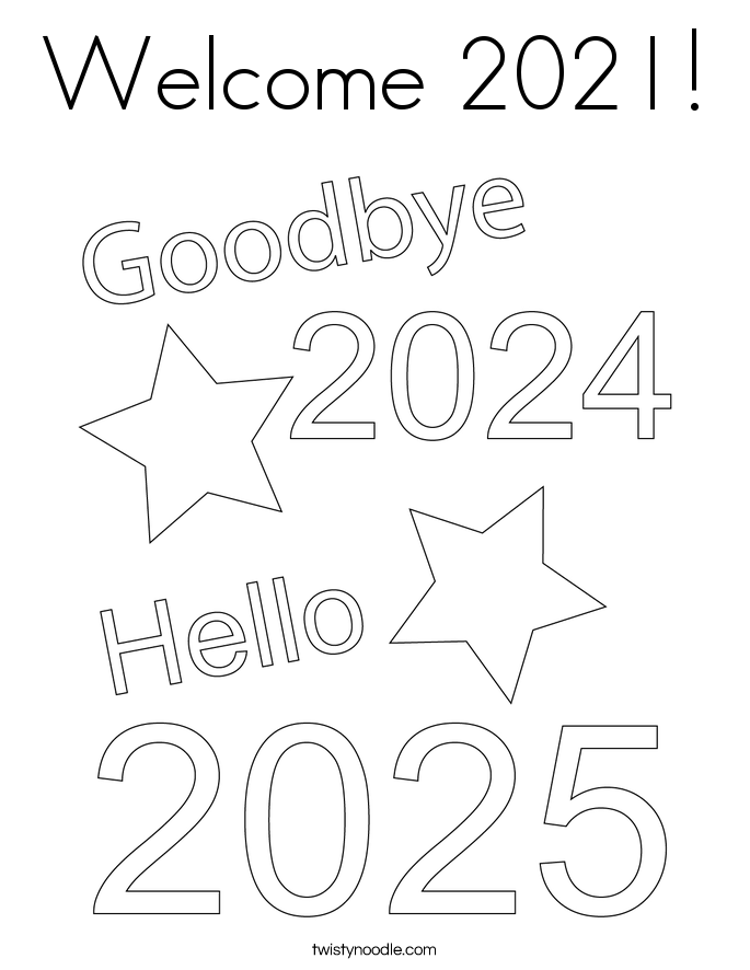 Welcome 2021! Coloring Page