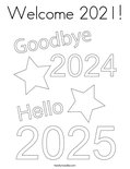 Welcome 2021! Coloring Page