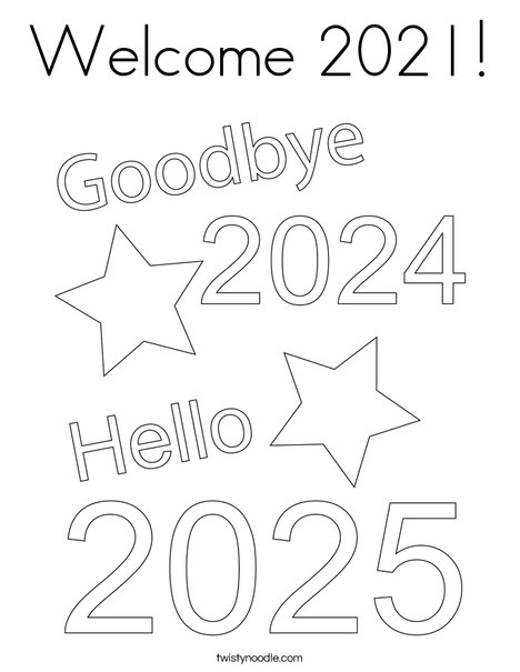 Welcome 2025! Coloring Page