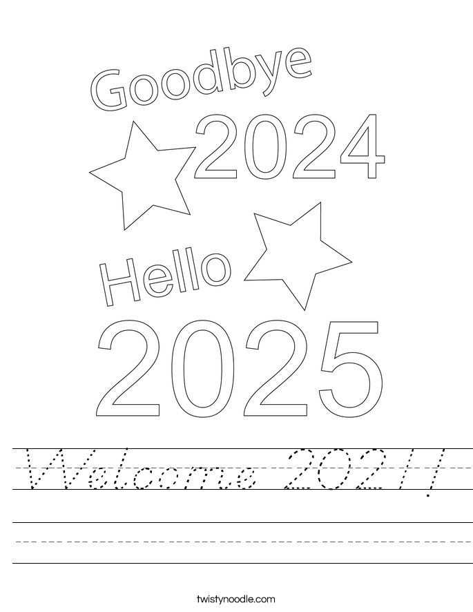 Welcome 2021 Worksheet D Nealian Twisty Noodle