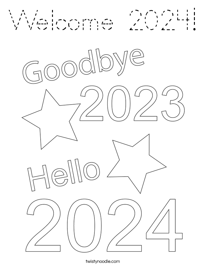 Welcome 2024! Coloring Page