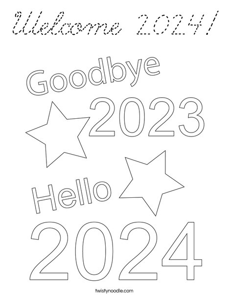 Welcome 2024! Coloring Page