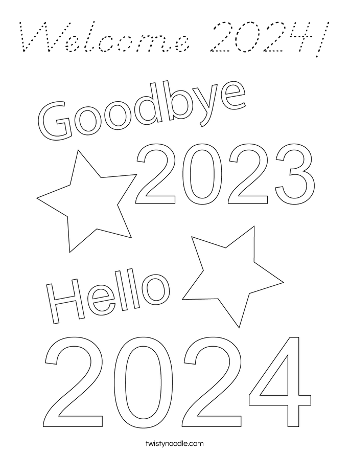 Welcome 2024! Coloring Page