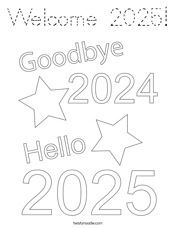 Welcome 2025! Coloring Page