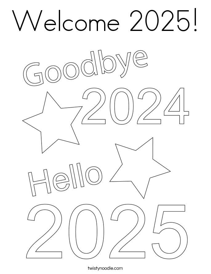 Welcome 2025! Coloring Page