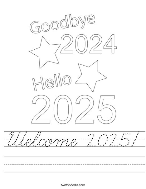 Welcome 2025! Worksheet