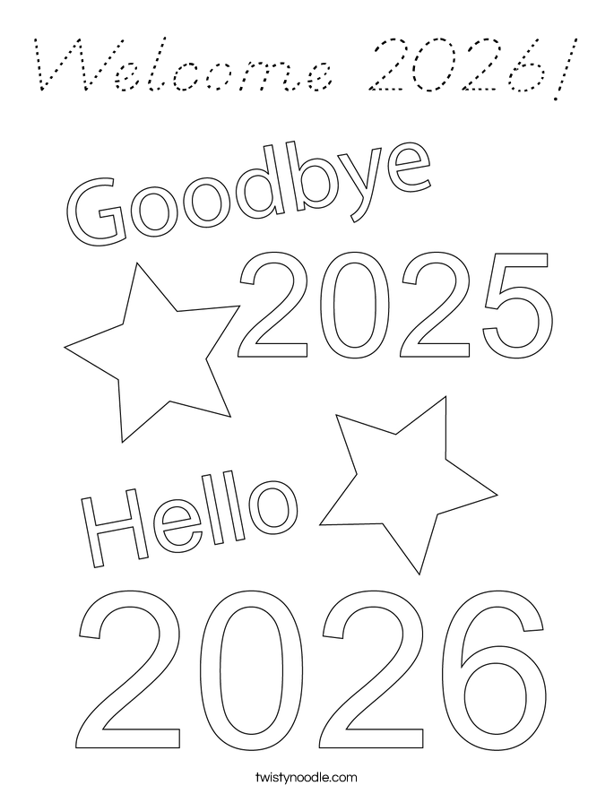 Welcome 2026! Coloring Page