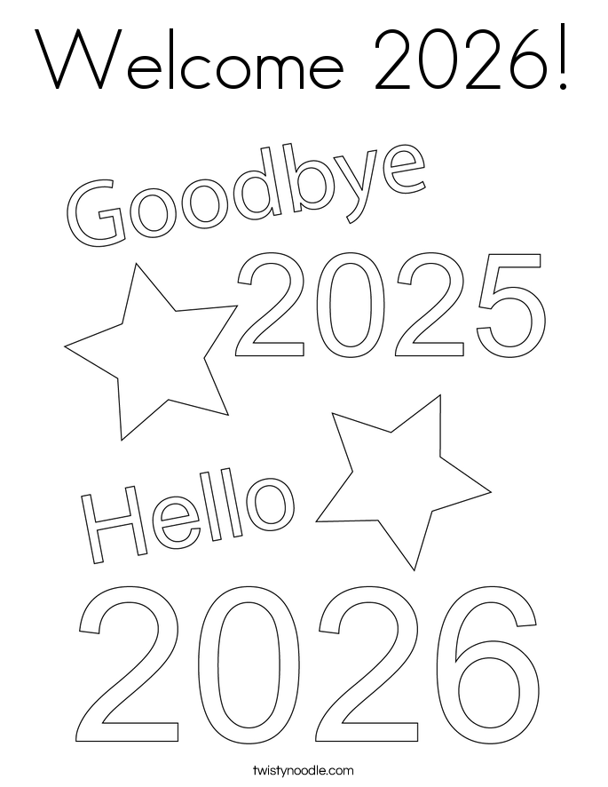 Welcome 2026! Coloring Page