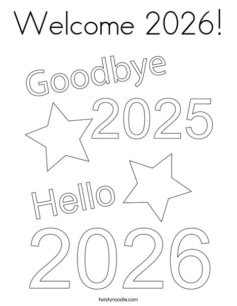 Welcome 2026! Coloring Page