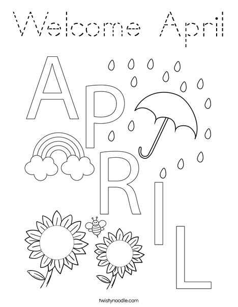 Welcome April Coloring Page