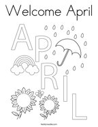 Welcome April Coloring Page