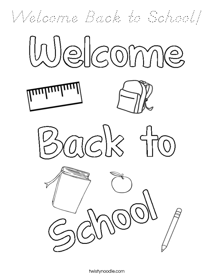 Welcome Back to School! Coloring Page
