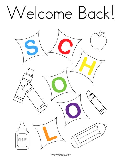 Welcome Back! Coloring Page