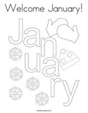 Welcome January Coloring Page