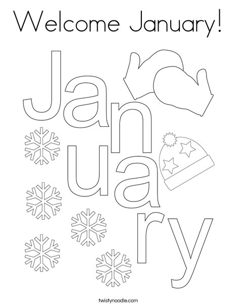 Welcome January! Coloring Page