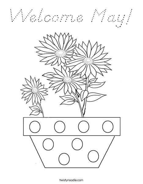 Welcome May Coloring Page