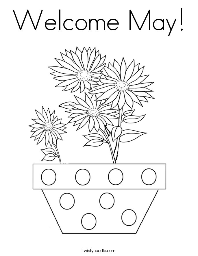 Welcome May! Coloring Page