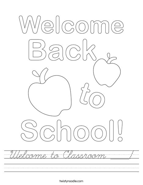 Welcome to Classroom _____ ! Worksheet