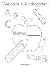 Welcome to Kindergarten! Coloring Page
