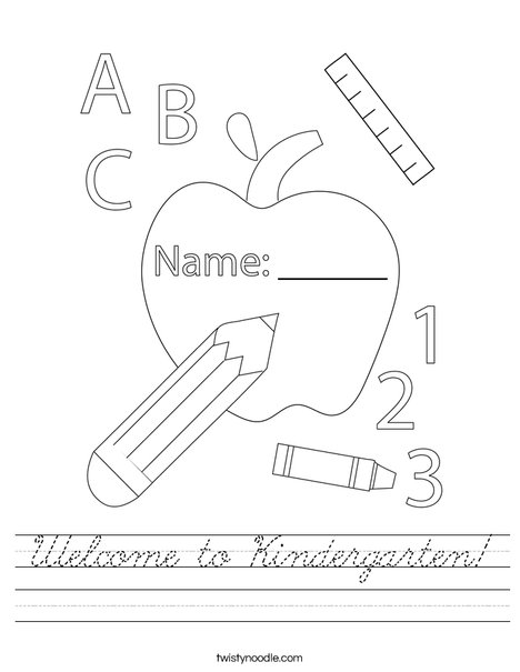 Welcome to Kindergarten! Worksheet