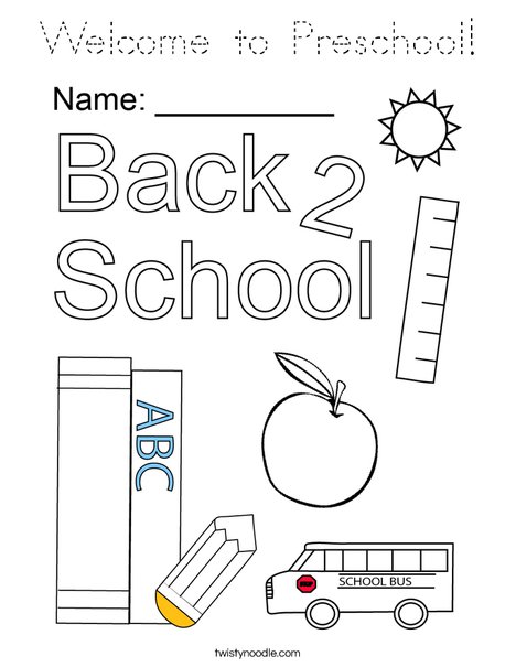 Welcome to Preschool! Coloring Page