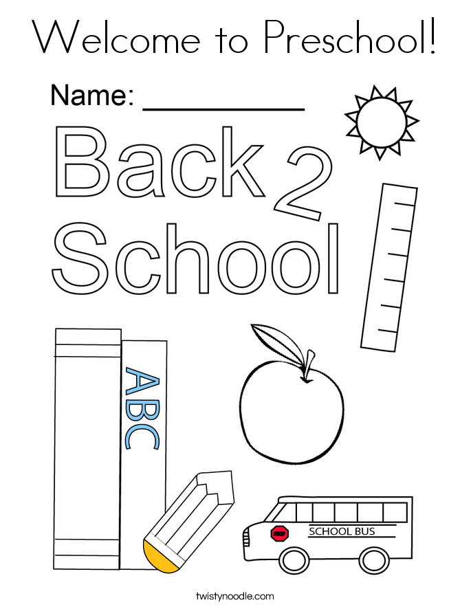 Welcome to Preschool! Coloring Page