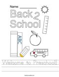 Welcome to Preschool! Worksheet
