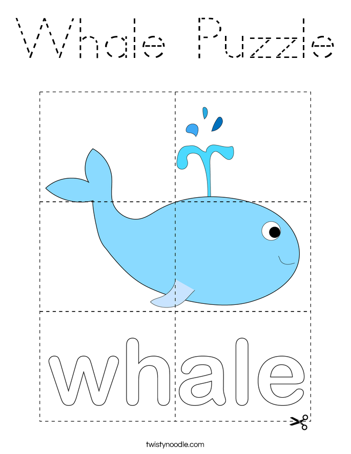 Whale Puzzle Coloring Page