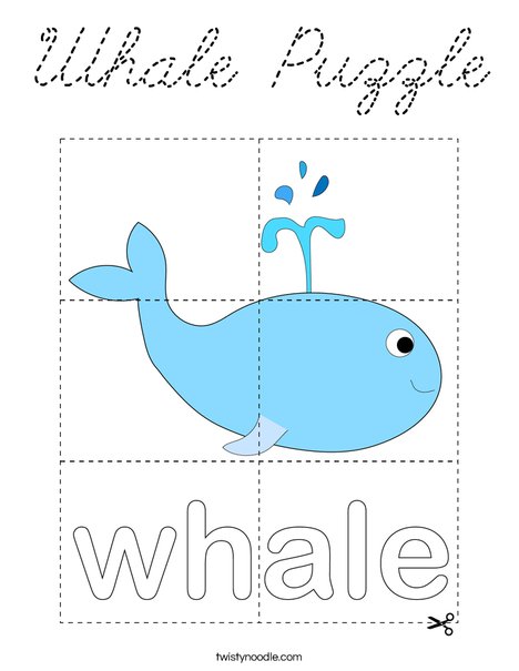 Whale Puzzle Coloring Page