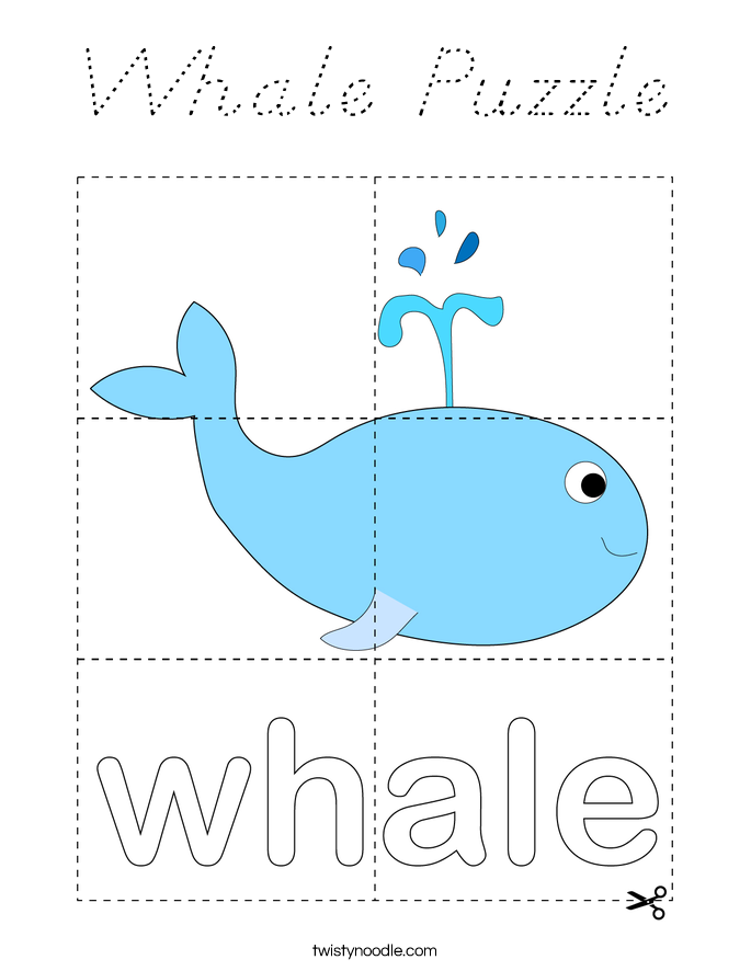 Whale Puzzle Coloring Page