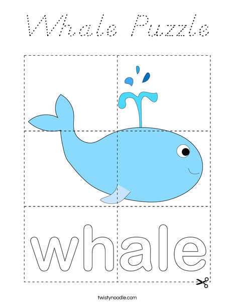 Whale Puzzle Coloring Page