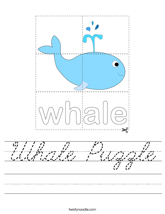 Whale Puzzle Worksheet