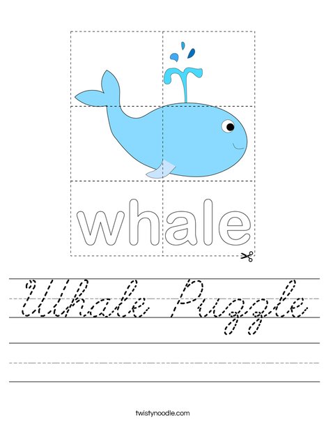Whale Puzzle Worksheet
