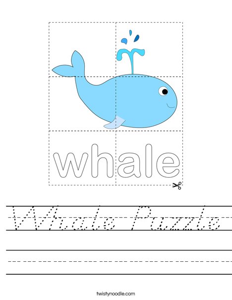 Whale Puzzle Worksheet