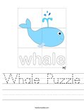 Whale Puzzle Worksheet