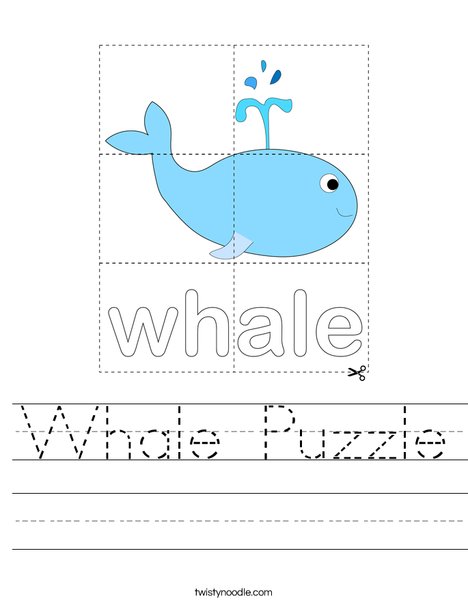 Whale Puzzle Worksheet