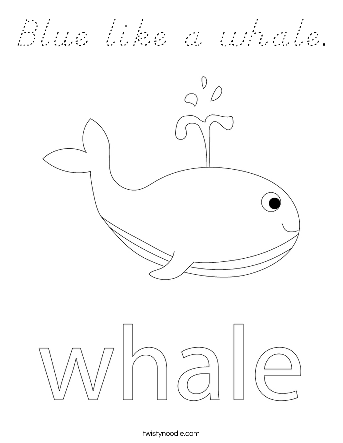 Blue like a whale. Coloring Page