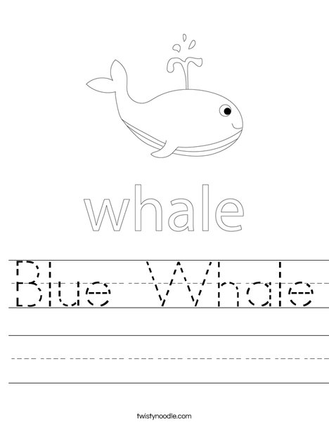 Blue Whale Worksheet - Twisty Noodle