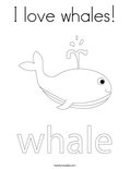 I love whales! Coloring Page
