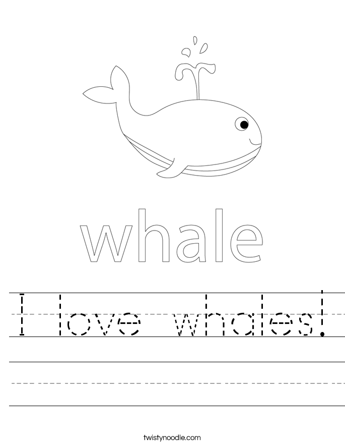 I love whales! Worksheet