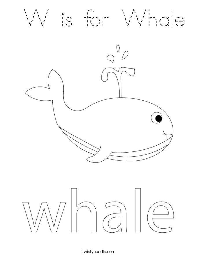  W is for Whale Coloring Page