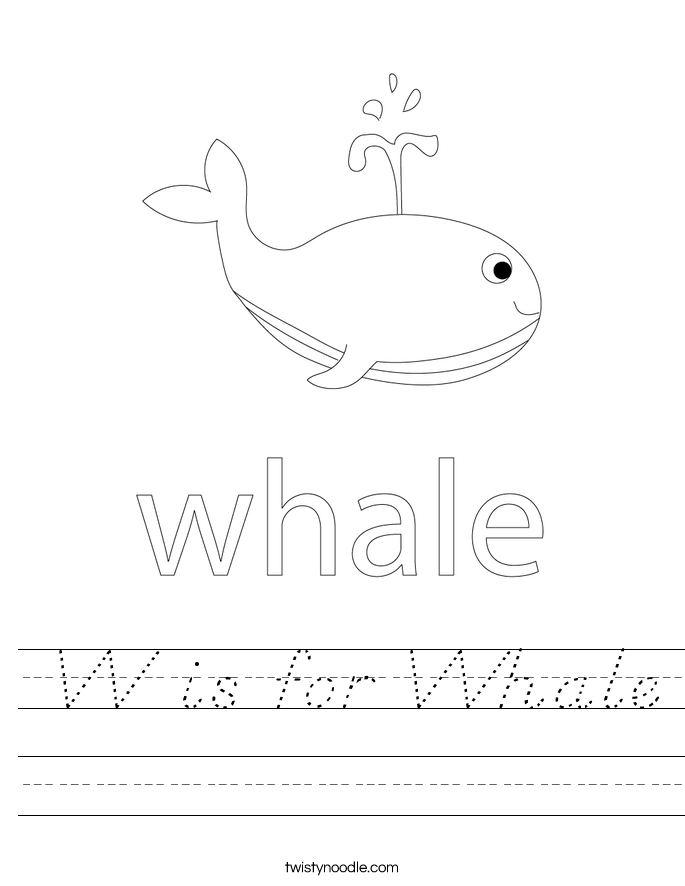  W is for Whale Worksheet