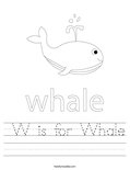  W is for Whale Worksheet