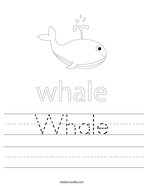 Whale Handwriting Sheet