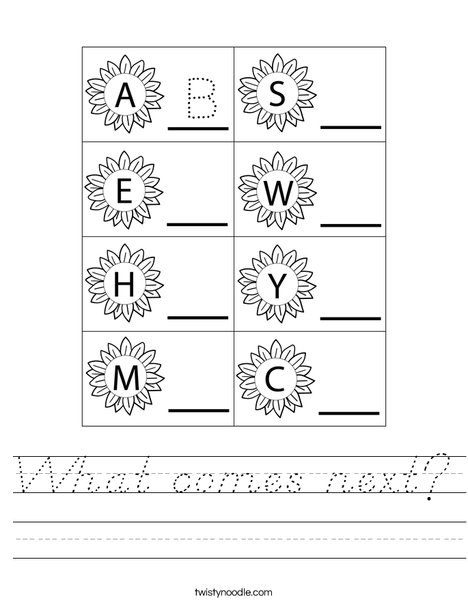 What comes next? Worksheet