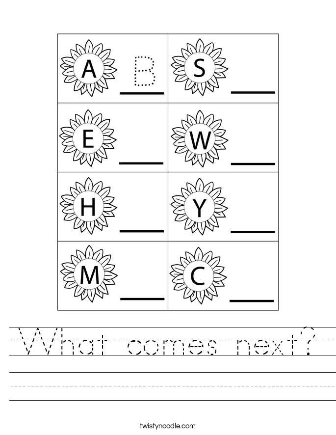 What comes next? Worksheet
