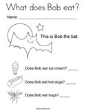What does Bob eat Coloring Page