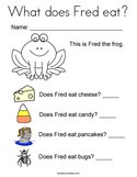 What does Fred eat Coloring Page