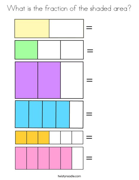 What is the fraction of the shaded area? Coloring Page