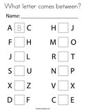 What letter comes between Coloring Page